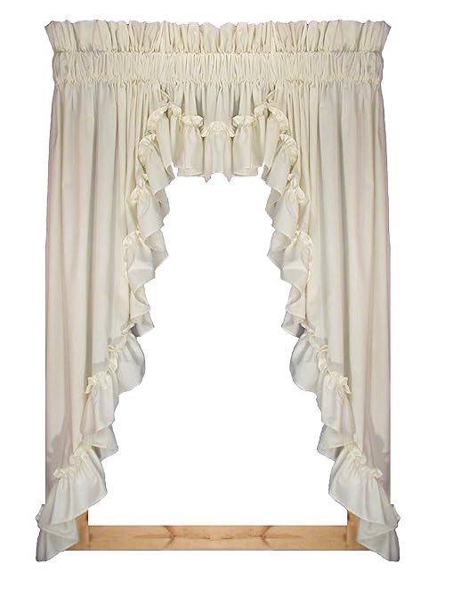 Amazon Com Window Toppers Stephanie Country Style Ruffle 3 Piece