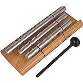 Woodstock Wind Chimes Zenergy Trio Hand Chime, Silver (7.7") Musically Tuned for Meditation, Yoga and Mindfulness, Great for Classrooms