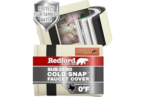 Redford Supply Co. Cold Snap (0°F) 2 Pack Outdoor Faucet Covers for Winter Freeze Protection, 7.5"W x 9.5"H, Foam Spigot Covers Winter Insulated, Outside Pipe Cover, Insulated Hose Bib Cover (Beige)