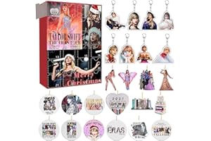 AYEBEAU Christmas Advent Calendar Keychain, 24 Days Advent Calendar 2024 Countdown Calendar for Kids Adult, Cute Cartoon Tay-lors Ornament Xmas Vacation Gifts Idea (B)