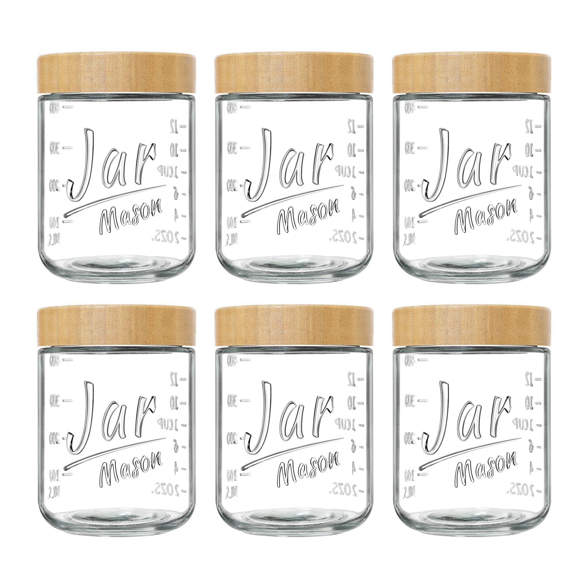 Photo 1 of **MISSING 1 JAR AND THE OTHERS NEED TO BE CLEANED** Xyptorix 6-Pack Overnight Oats Containers with Bamboo Lids, 16oz Airtight Glass Meal Prep Jars for Oatmeal, Yogurt, Parfaits, Chia Pudding, Leakproof Mason Jars for Overnight Oats & Food Storage