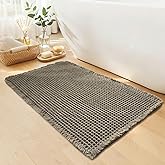 GRLYUH Waffle Bath Mat - Boho Bathroom Rugs Non Slip Washable, Super Absorbent & Quick Dry, Small Bath Mats Farmhouse Bathroom Decor, 18'' x 30'', Olive Green