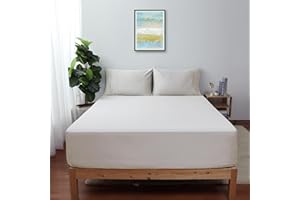 SHUNJIE.HOME Twin Size Fitted Sheet Only Light Beige, 100% Egyptian Cotton 600 Thread Count, 16" Deep Pocket Premium Cotton Mattress Sheet (1 Bottom Sheet Only)