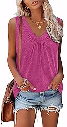 OFEEFAN Womens Tank Tops Loose Fit Resort Wear for