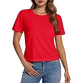 MAGCOMSEN Womens Crop Tops Basic Summer Cropped T-Shirts Loose Fit Cotton Short Sleeve UPF 50+ Boxy Tee Shirts