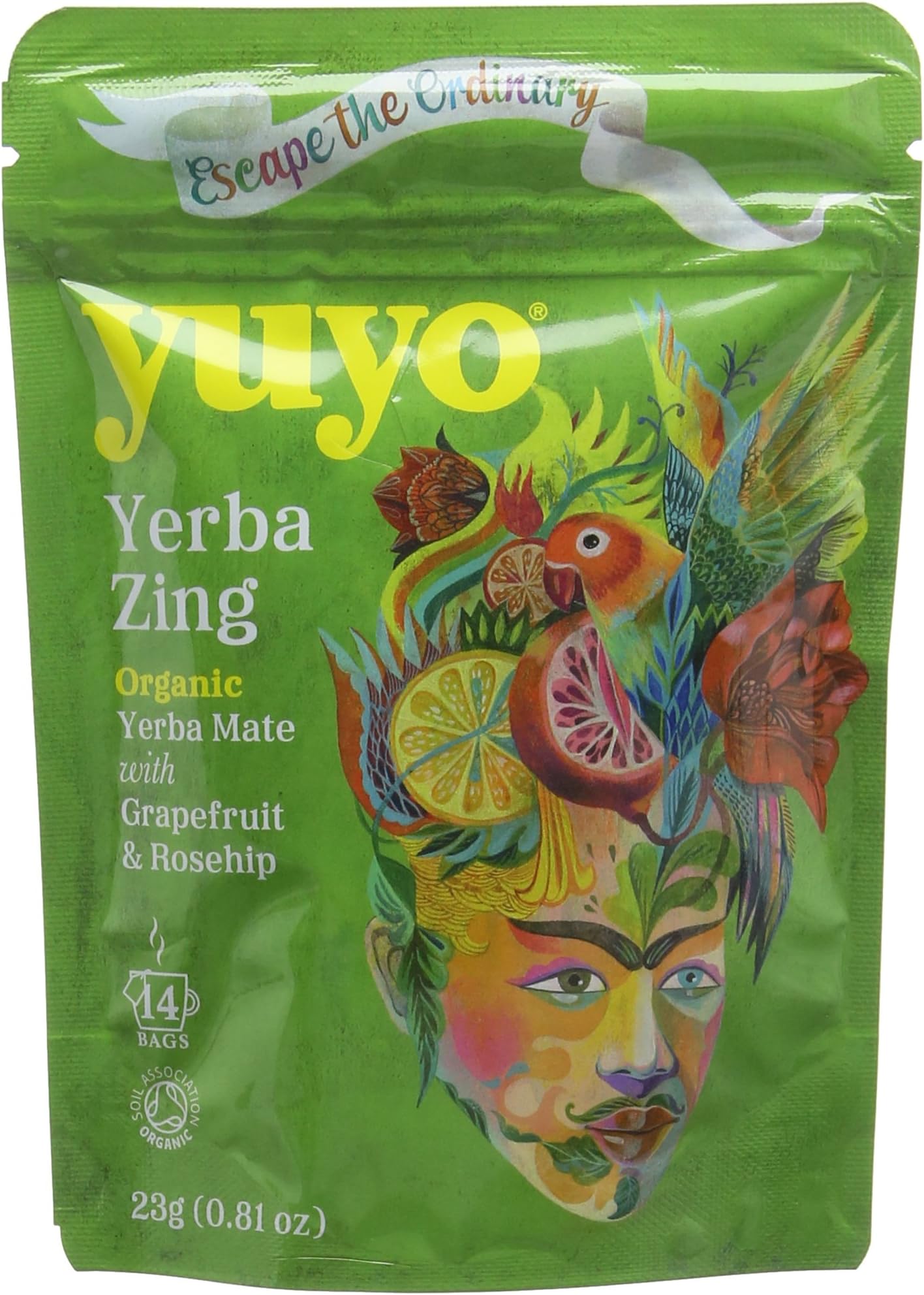 Yuyo Organic Zing Yerba Mate Teabags (Pack of 2, Total 28)