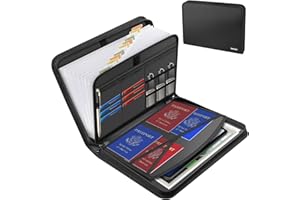 Hontom Accordion File Organizer,13 Pockets Fireproof Expanding File Folder with Multi Pockets,Portable Business Fire Safe Storage Document Organizer Folder with Zipper for Documents and File