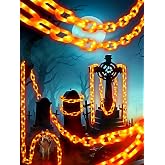 DULEFUN 10Ft Halloween Waterproof Chain String Light Decorations Outdoor | 160 LED Lights with 8 Modes Lighted Prop Chains for Halloween Party Favors Yard Haunted House Spooky Decor Outdoor Indoor