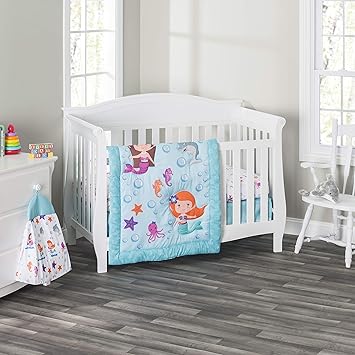 mermaid baby crib set