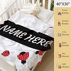 Custom with Name Red Ladybug Cartoon Pattern