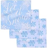 GEOMETRY Holiday Kitchen Dish Cloths - Quick Dry Dishcloths for Kitchen - Premium Dish Rags with Geoweave - 3-Pack Set - Snow Frostin