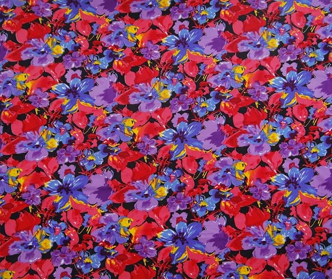 Dressmaking Fabric 45" Wide Multicolour Rayon Material Craft Sewing By
