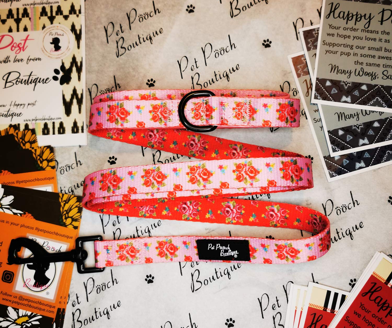 Pet Pooch Boutique Pink Vintage Dog Lead, One Size, 0.3 kg