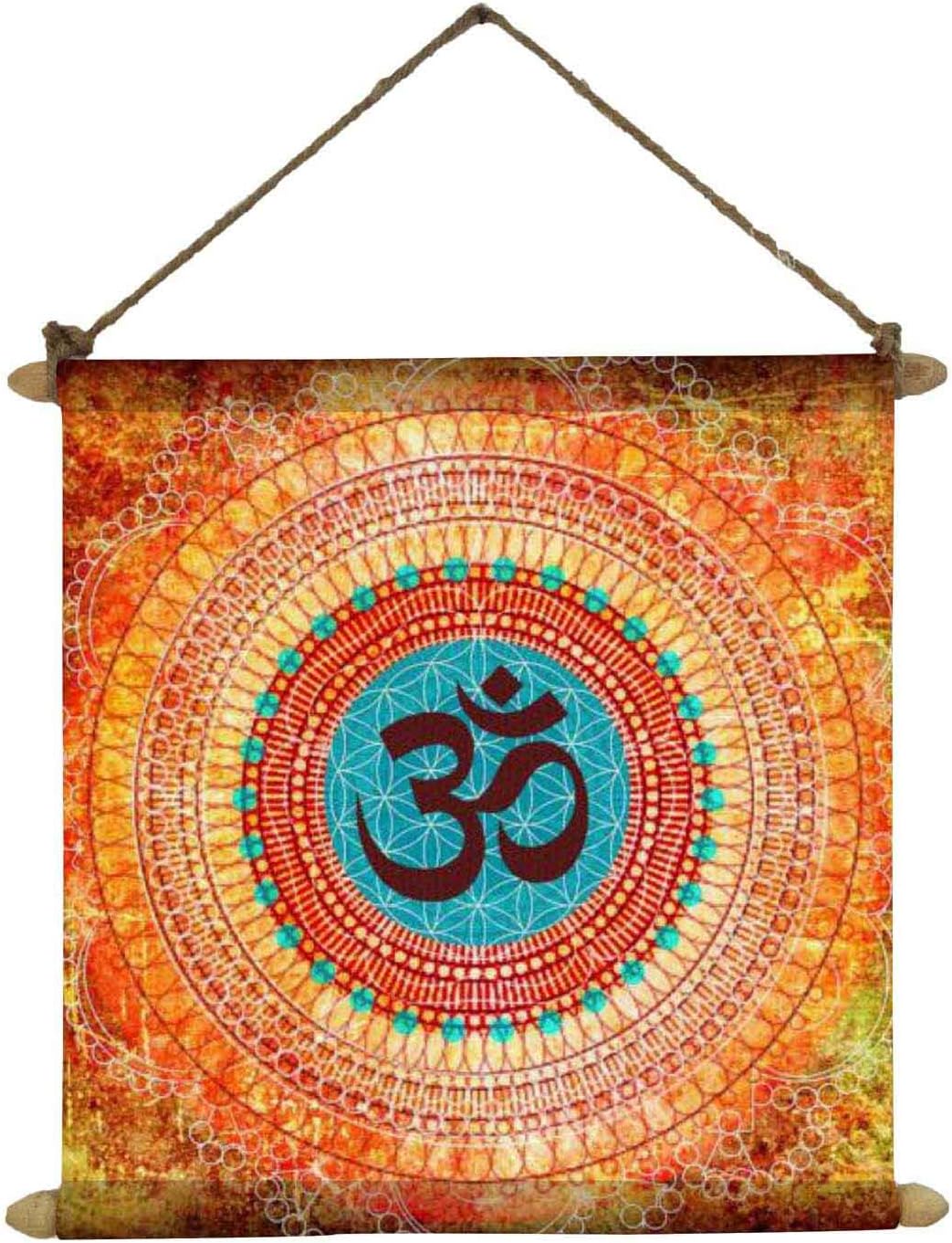 Yaya Cafe Beautiful Om Poster Wall Painting Hanging Scroll Canvas - 18 x 18 inches