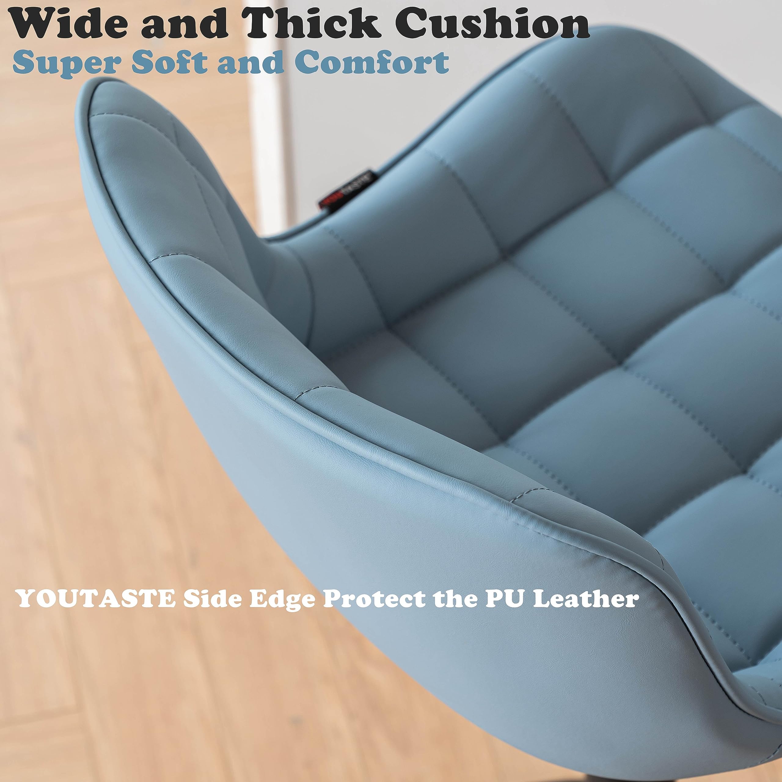 YOUTASTE Blue Bar Stools Set of 2 Counter Height