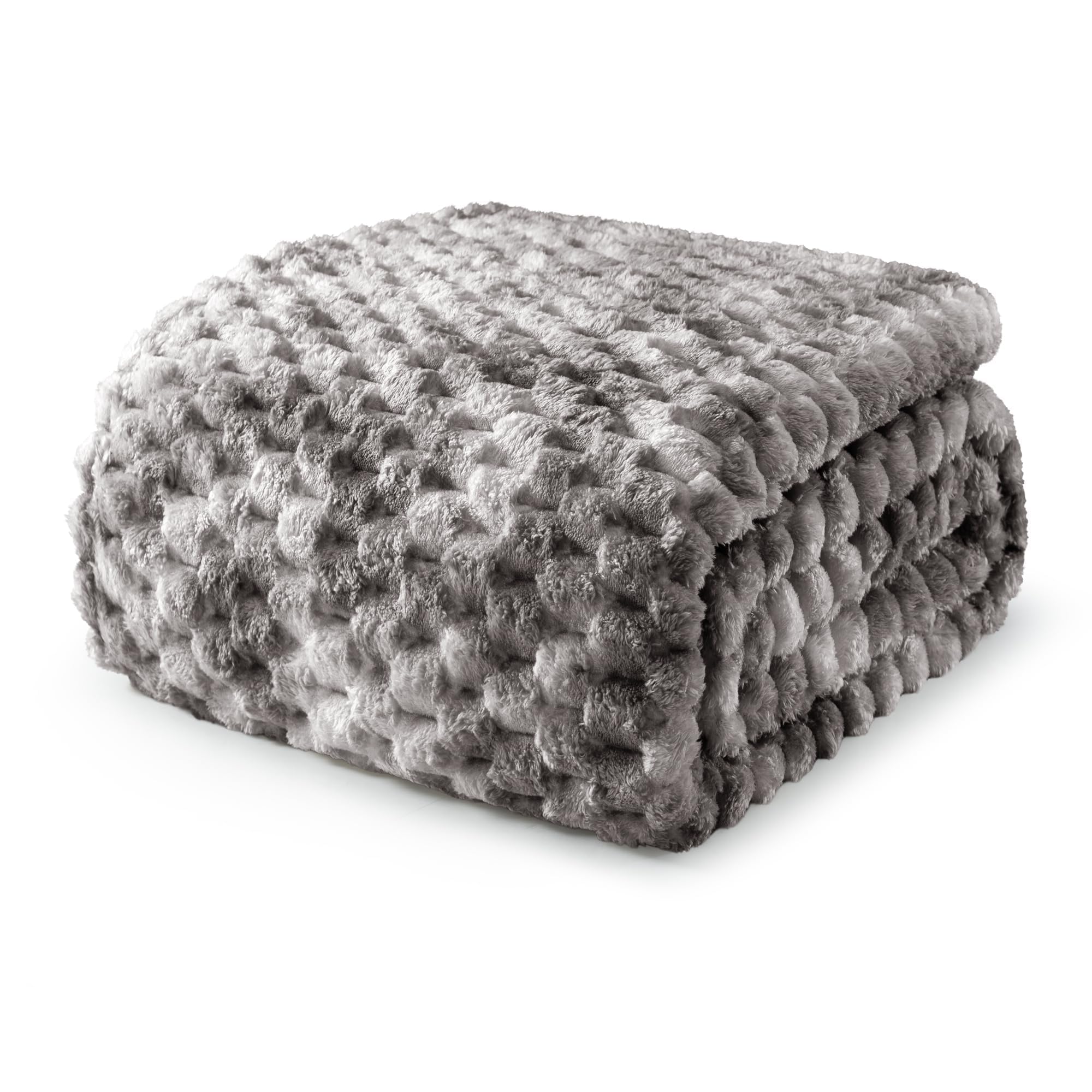 Exclusivo Mezcla Fleece Double Size Blanket for Bed, Extra Large Fuzzy Tie-dye Grey Bed Blankets, Soft Cozy Plush Sofa Throws for All Seasons, 150x200 CM