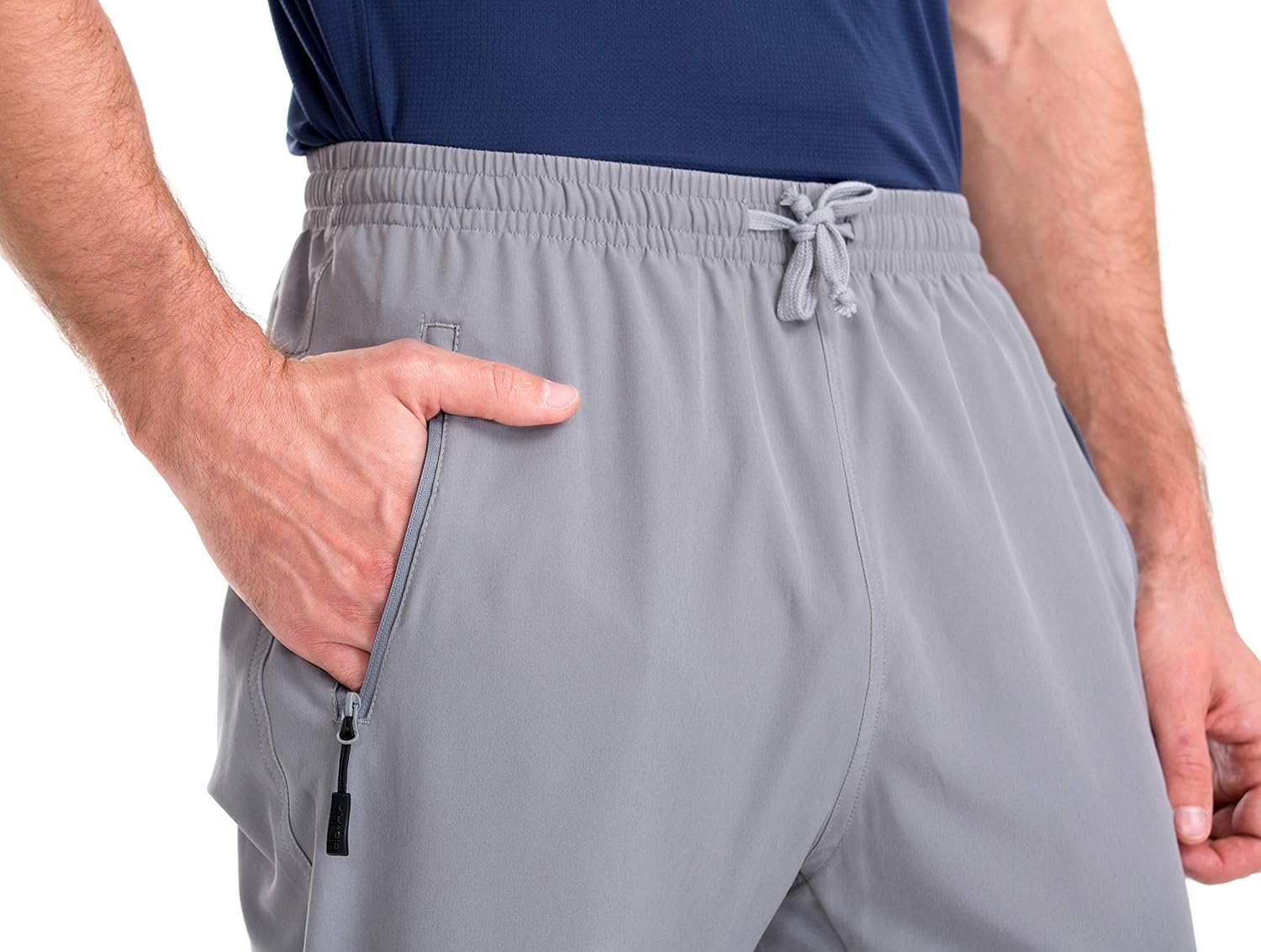 Clothin Men's Elastic-Waist Drawstring Pants for Sport Exercise Travel, Quick-Dry, Stretchy : Clothing
