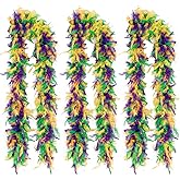 Camlinbo 3 PCS 45g Mardi Gras Feather Boa - 72" Boa Feathers for Party, Mardi Gras, Masquerade, Carnival, Concert & Home Decoration