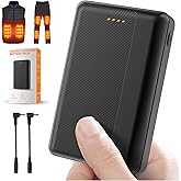 Upgraded Heated Vest Battery Pack - 7.4V2A 10000mAh DC Output Rechargeable for ORORO and Venustas Heating Jackets Coats Pants Underwear Battery, with DC Plug Adapter and Charging Accessories