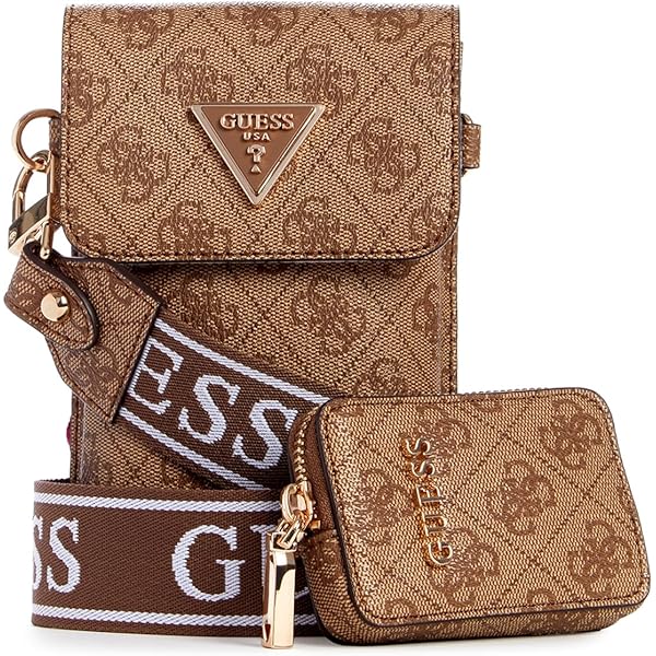 GUESS Borsa Vikky Donna In Ecopelle Con Pochette - Grigio Stone, Taglia Grande