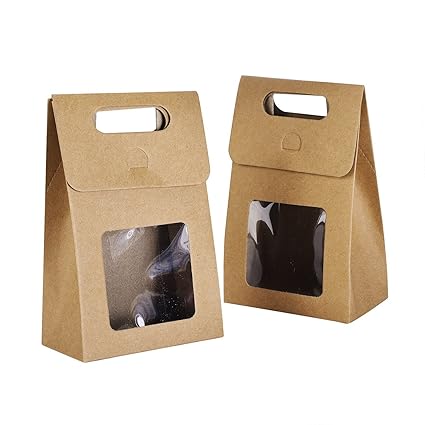 Syndecho Bolsas de papel kraft, 24 unidades Bolsas de pie Cajas para caramelos, alimentos