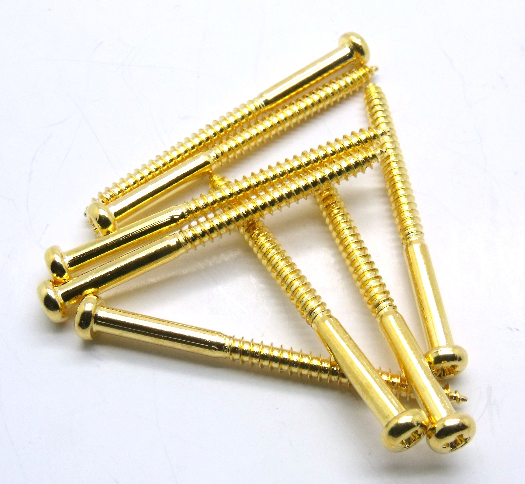 8x Bass guitar jazz pickup screws in chrome, black or Gold (Gold)