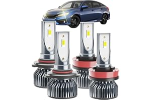 Wenicaca Civic Dedicated Accessory,Fit for 2016 2017 2018 2019 2020 2021 2022 Civic,6000 K Dedicated H L,Plug and Play,No Errors,Pack of 4