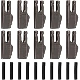 Otoolling 10 Pack Auger Teeth 35 Size Hard Face, Outer Rim Tooth | Includes Rubber Strip, Hard Face for Rock Soil Bricks Digging, Gage Tooth Replacement for Excavation Equipment