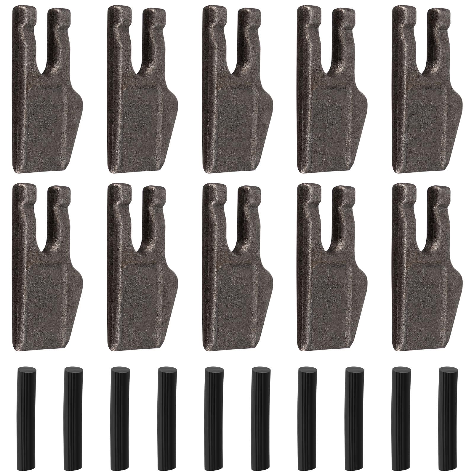 Photo 1 of 10 Pack Gage Tooth Auger Teeth Size 35, Includes Rubber Strip, Outer Rim Tooth