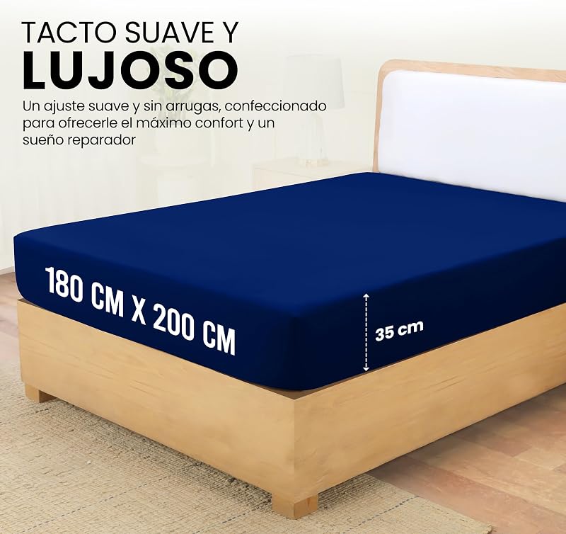 Lençol encordado 180x200 - Azul Real