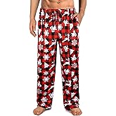 Wenouy Mens Christmas Pajama Pants,Novelty Funny Soft Pj Sleep Lounge Bottoms with Pockets & Drawstring