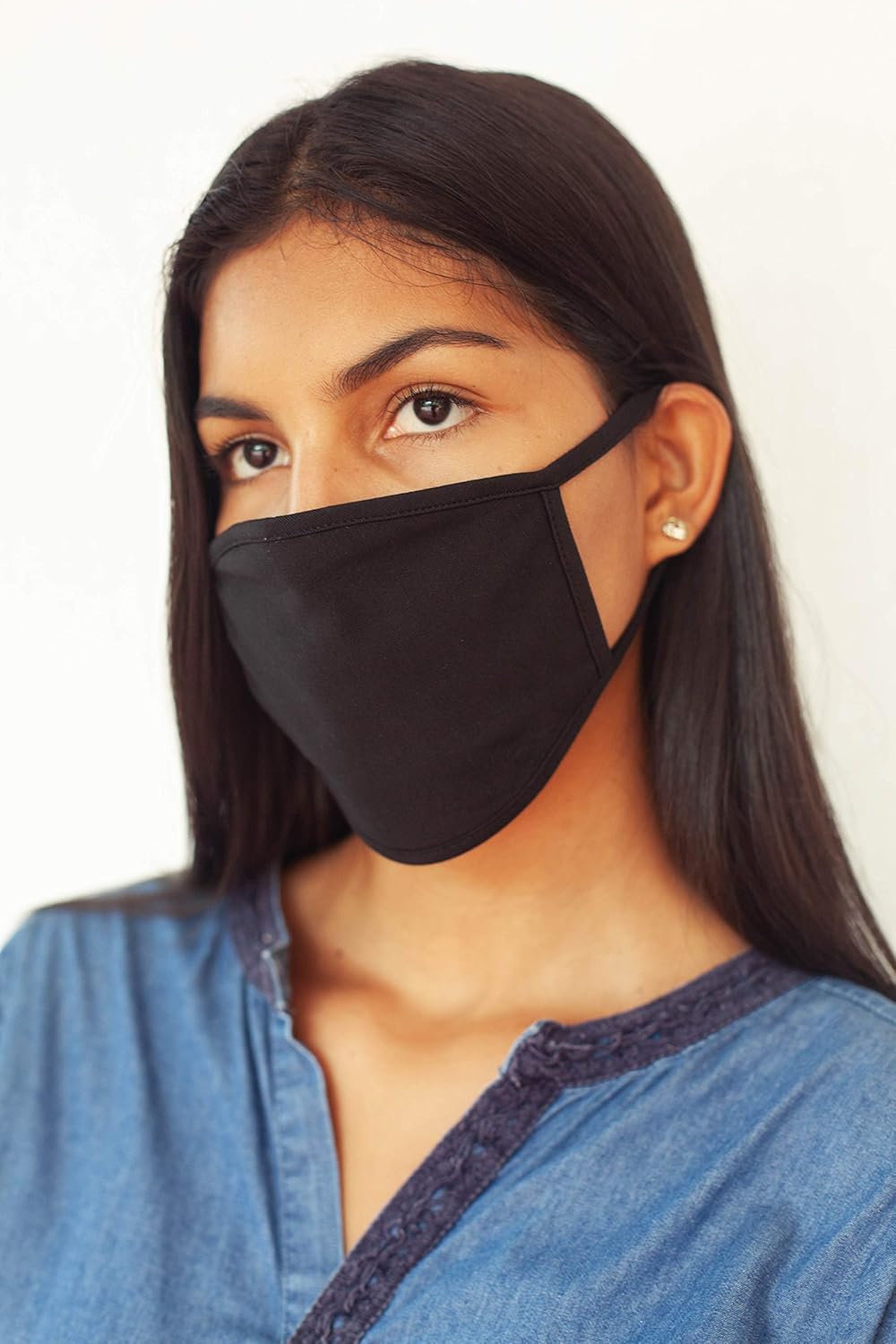 10Pack Cotton Face Masks, Fitted Stretchy Breathable