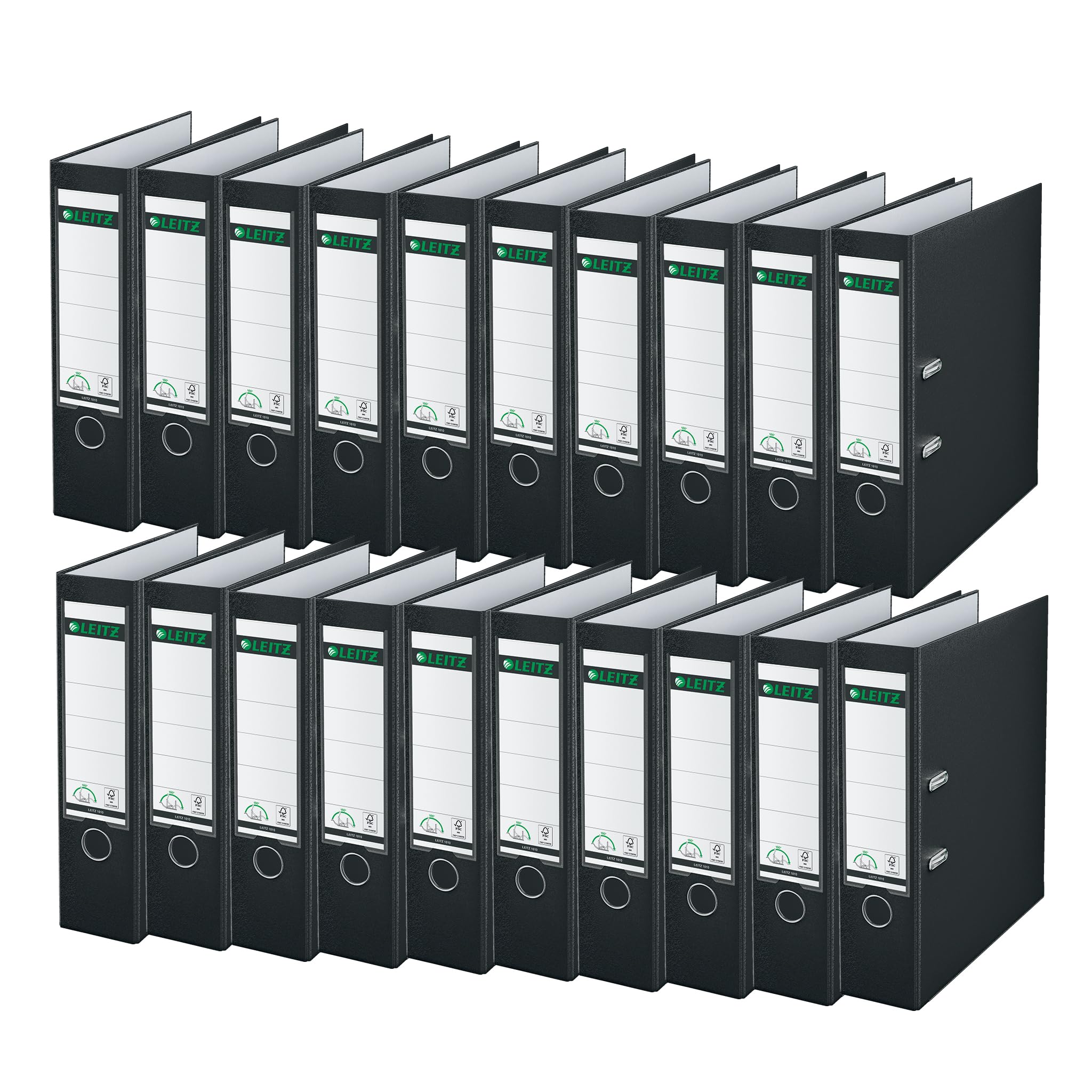 Leitz Quality Folder 180° Plastic 80 mm Black Pack of 20