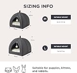 Bedsure Cat Cave Bed Igloo with Removable Washable Cushion 40x40x40cm Dark Grey view 5