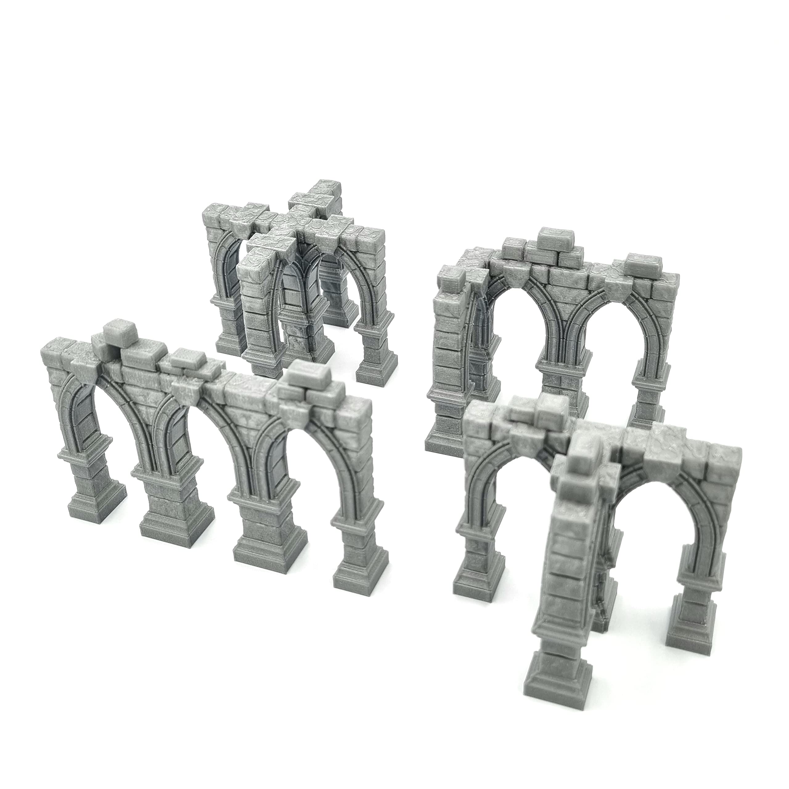 QP3D - Battle Ruined Building Pillars Wall, Terrain Scenery for Tabletop & RPG 28-32mm Miniatures Wargame Props DnD D&D, 3D Printed and Paintable