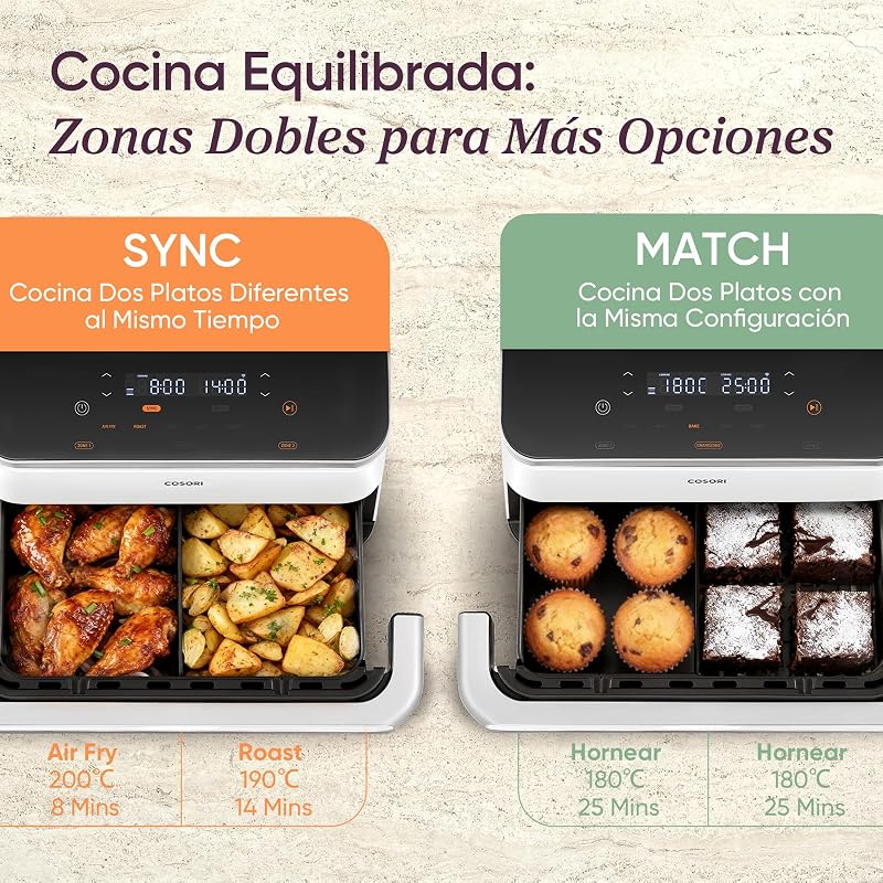 10L Dual Blaze Twinfry Air Fryer, Cesto Duplo com Divisor