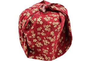 ZERODEKO Japanese Wrapping Cloth Flower Pattern Bento Lunch Wrapping Cloth Cotton Wine Bottle Box Cover Fabric Packing Cloth for Home Camping Red 70X70CM