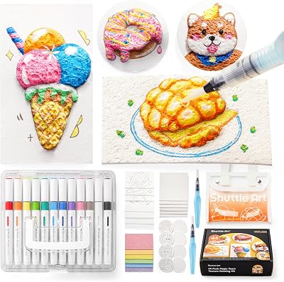 Shuttle Art 44 Pcs Magic 3D Foam Texture Painting Kit
