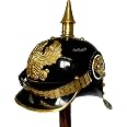 WWI&II ALLEMAND PRUSSIEN Pickelhaube Casque Laiton Accents Impérial