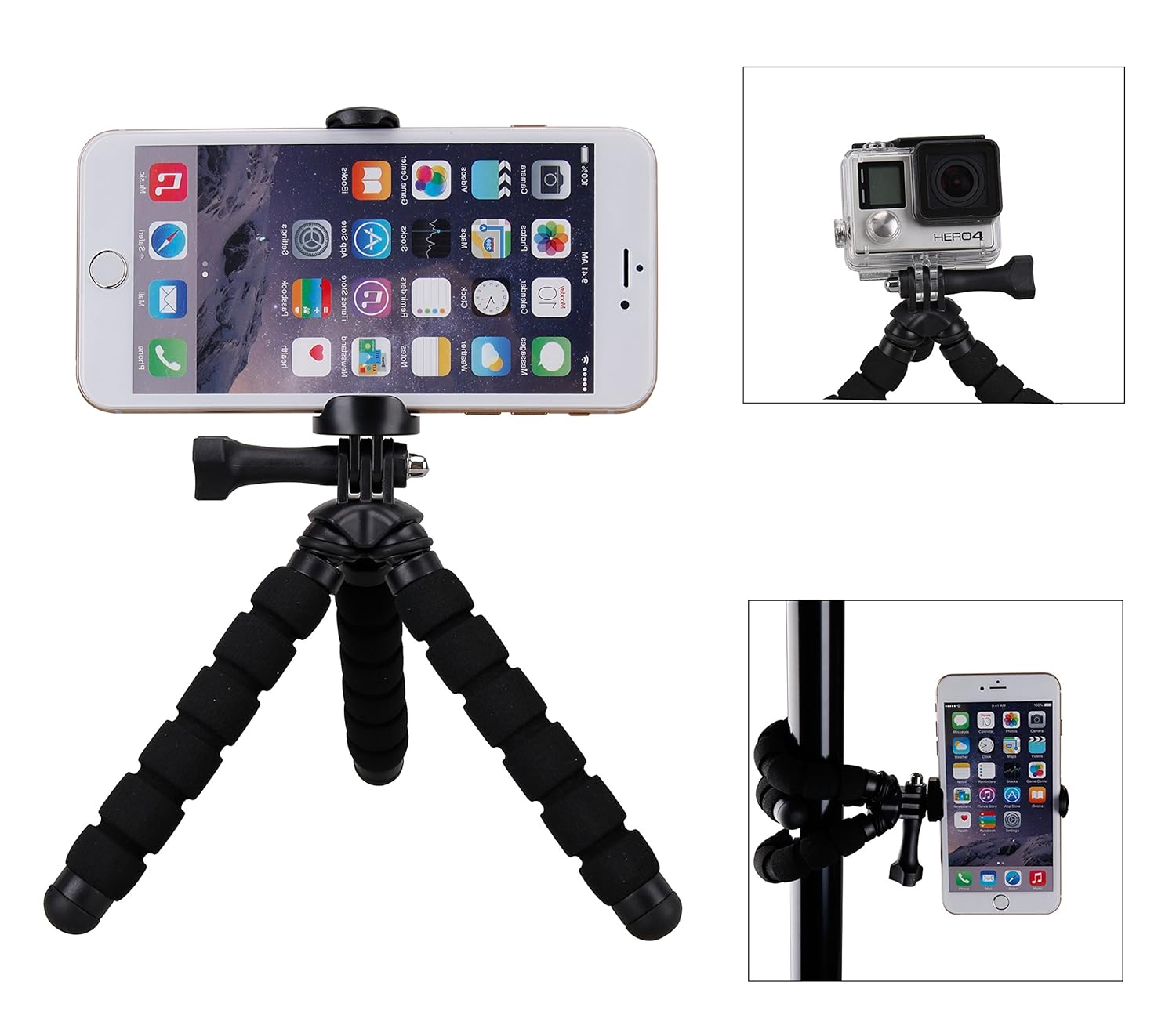 Fotopro RM N Mini trípode flexible con soporte para Smartphone  cámaras