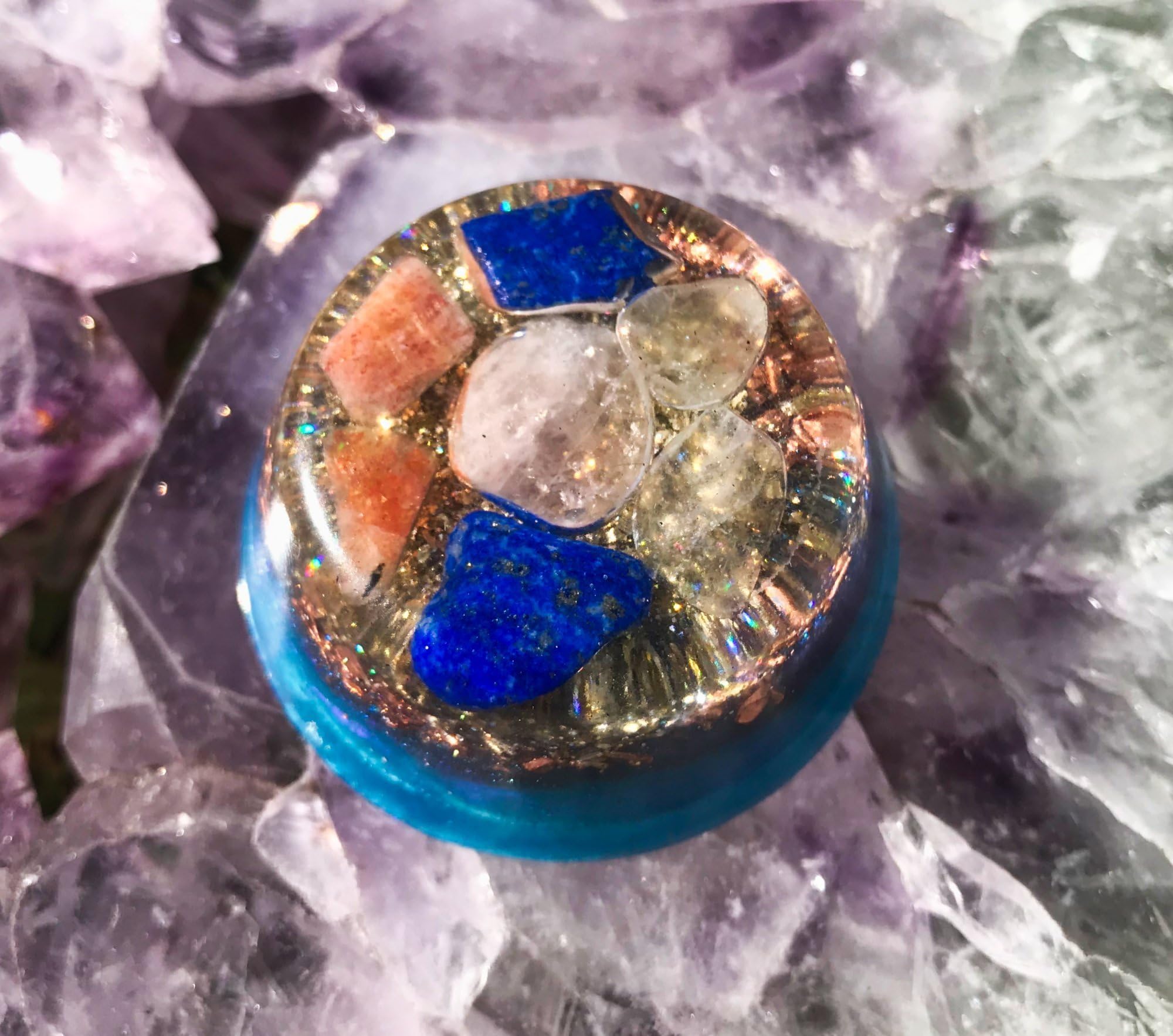 Violet Flame Orgone Generator ~ Yin Yang Balancing Orgonite