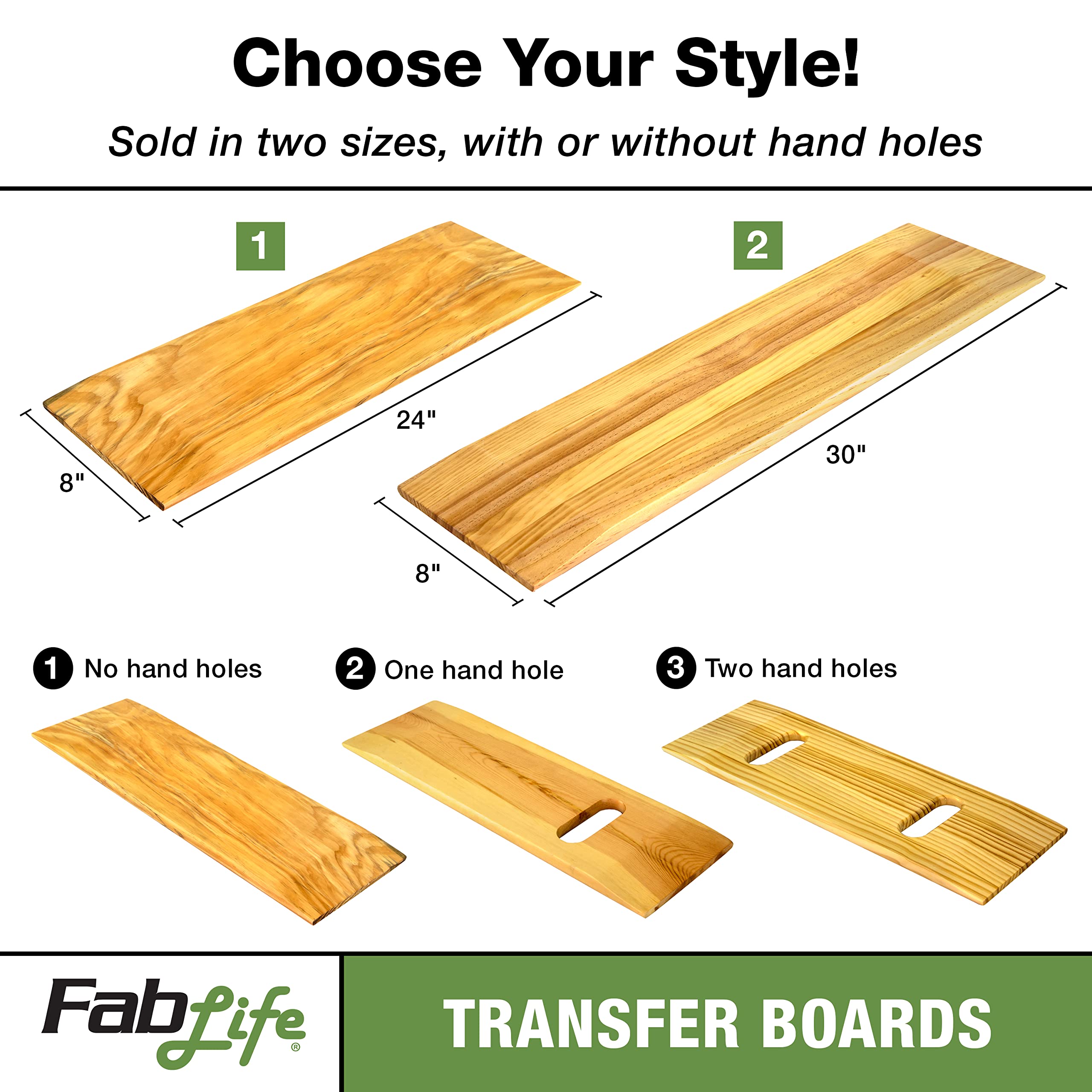 Generic 50-3000 FabLife Deluxe Hardwood Transfer Board for Easy Patient Transfer, 8