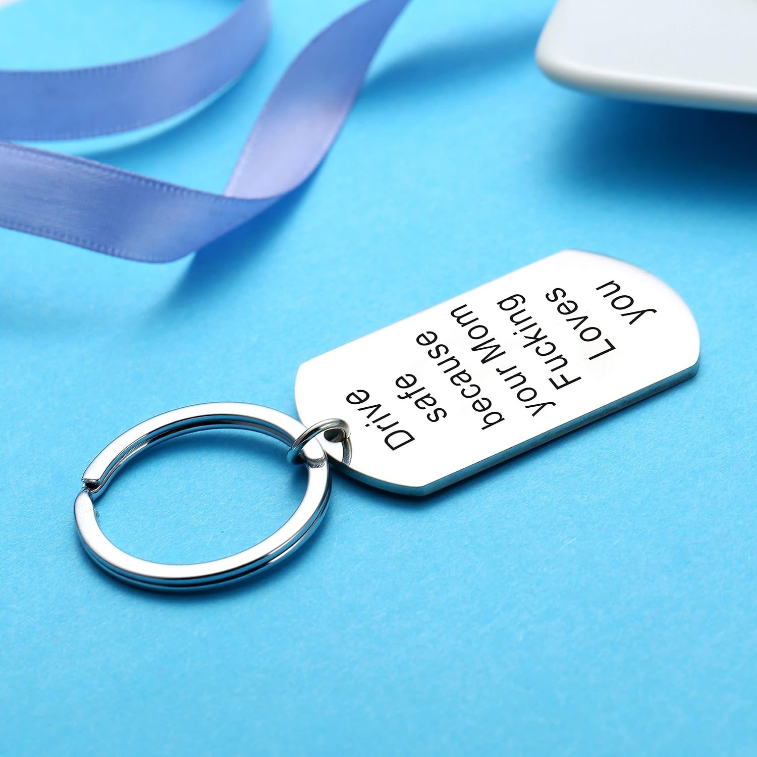Nimteve Drivers Gifts Drive Safe Keychain Gifts For Son Daughter From Mom Keyring New Driver Gifts Jewellery (Drive Safe) - Image 3