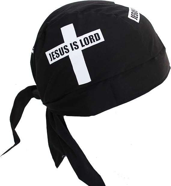 Hiphopville Black Jesus is Lord Christian Skull Cap Hat Bandana with Tie Clothing