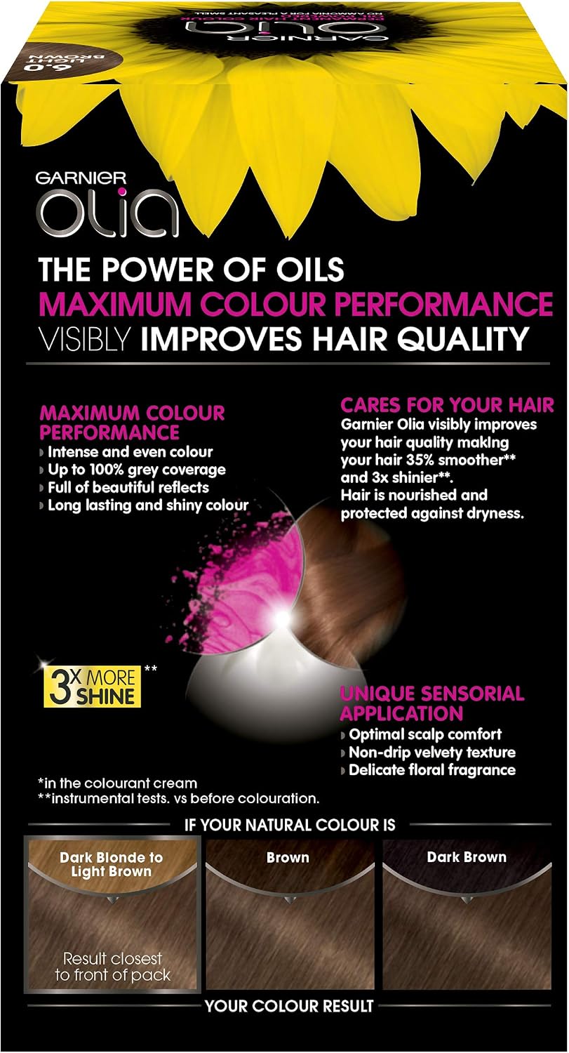 Garnier Olia Permanent Hair Dye, 6.0 Light Brown - Image 3