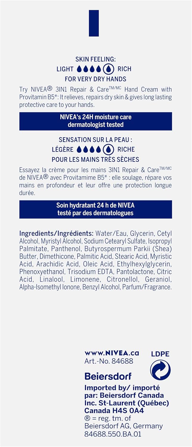 nivea 3 in 1 repair hand cream