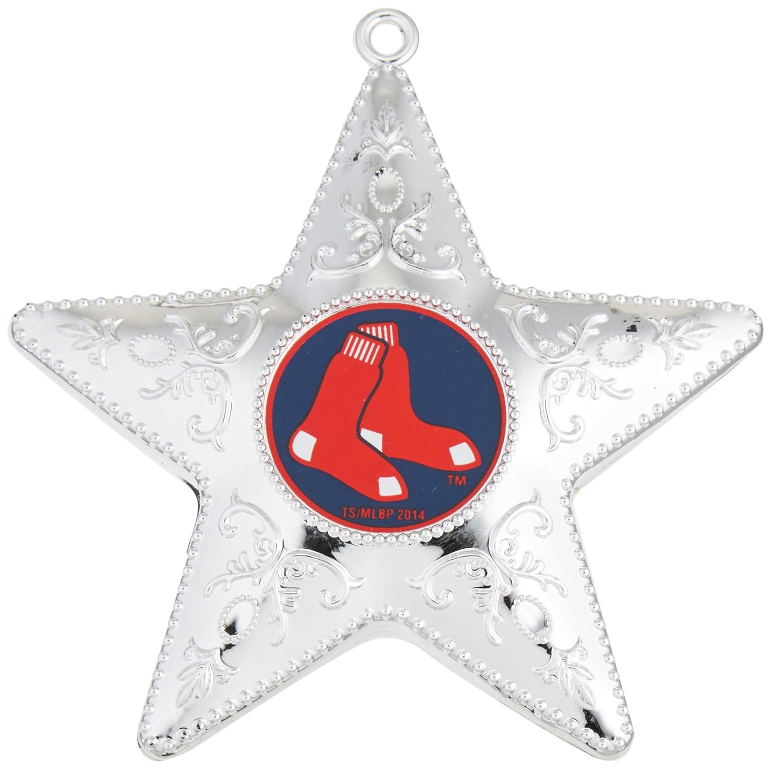 MLB Boston Red Sox Silver Star Ornament 2 Pack MLB Boston Red Sox Silver Star Ornament 2 Pack