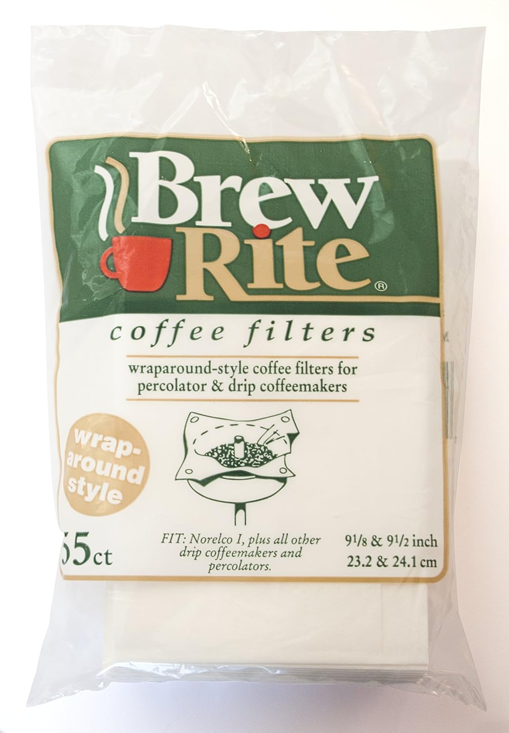 Brew Rite Wrap Around Percolator Coffee Filter 55 Ct (Pack of 2) Home