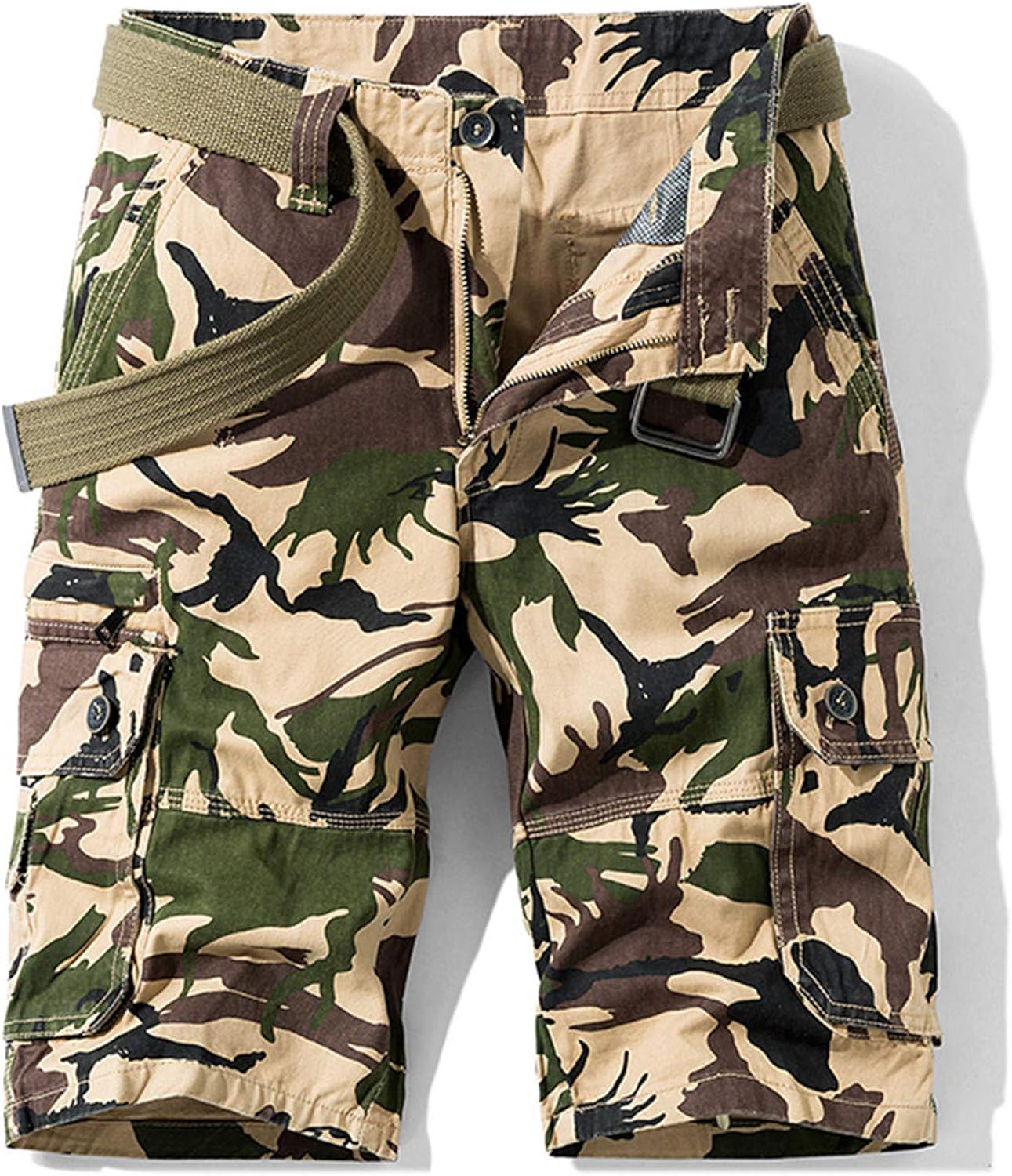 Men's Summer Vintage Camouflage Cargo Shorts Men Military
