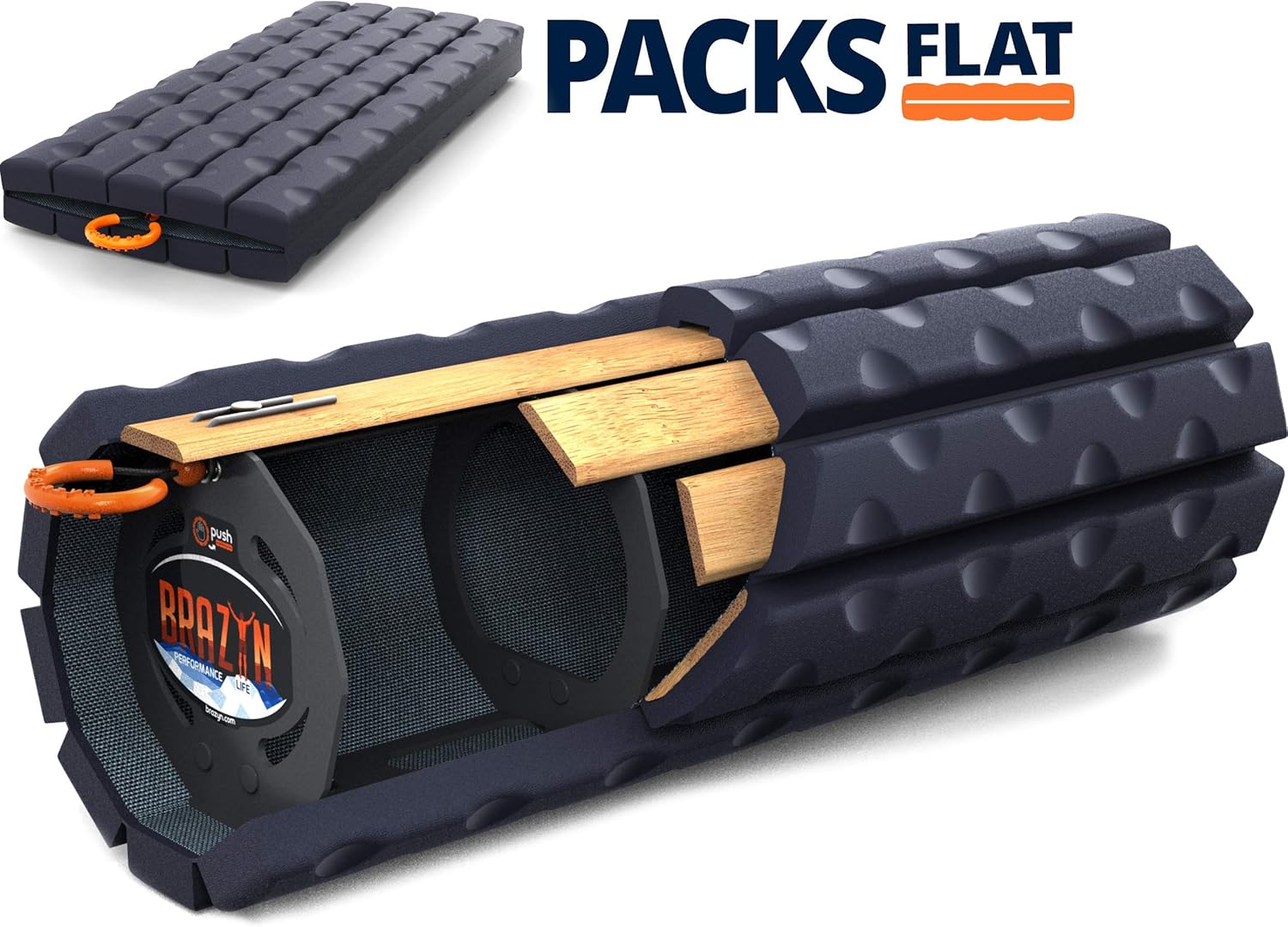 Brazyn Morph Bravo Foam Roller - for Home, Gym, Office, Travel, Athletes - Collapsible & Lightweight Roller for Trigger Point Massage, Myofascial Release & Back Pain Relief (Midnight Blue): Health & Personal Care